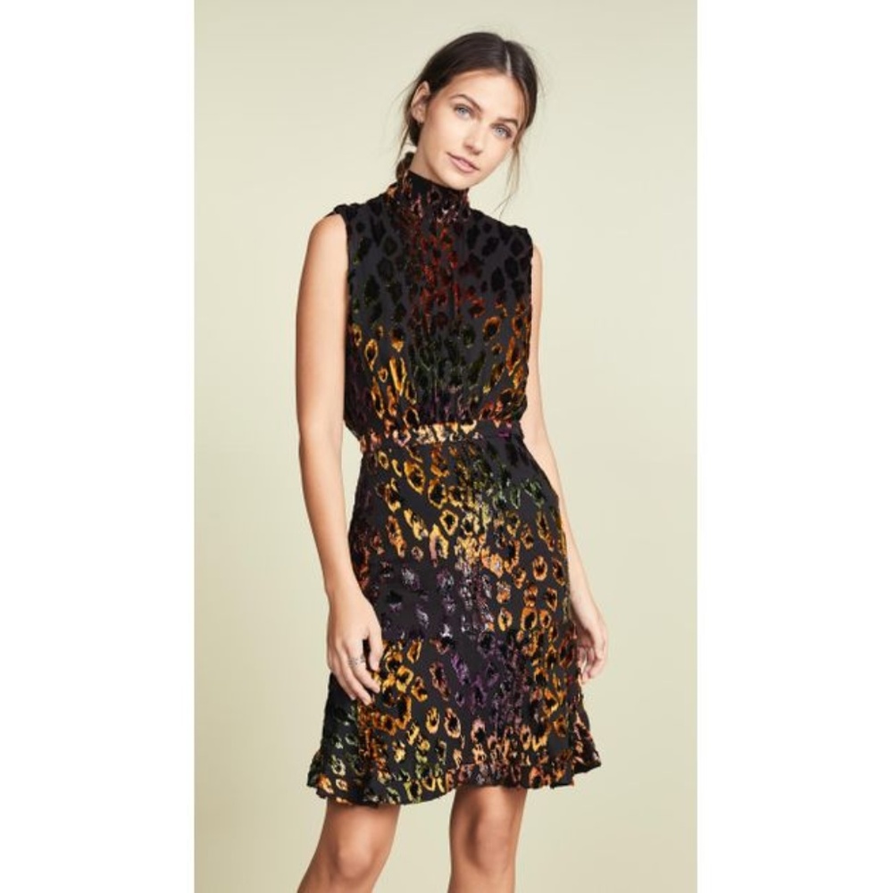 Saloni Women's Fleur Burnout Velvet Mini Dress